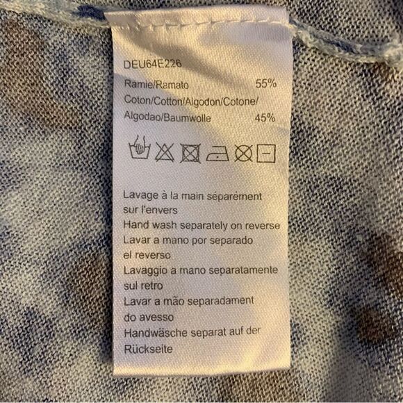 Gerard Darel Paris‎ Cheetah Print Lightweight Knit Top Blue Size 3 US M - Picture 8 of 11